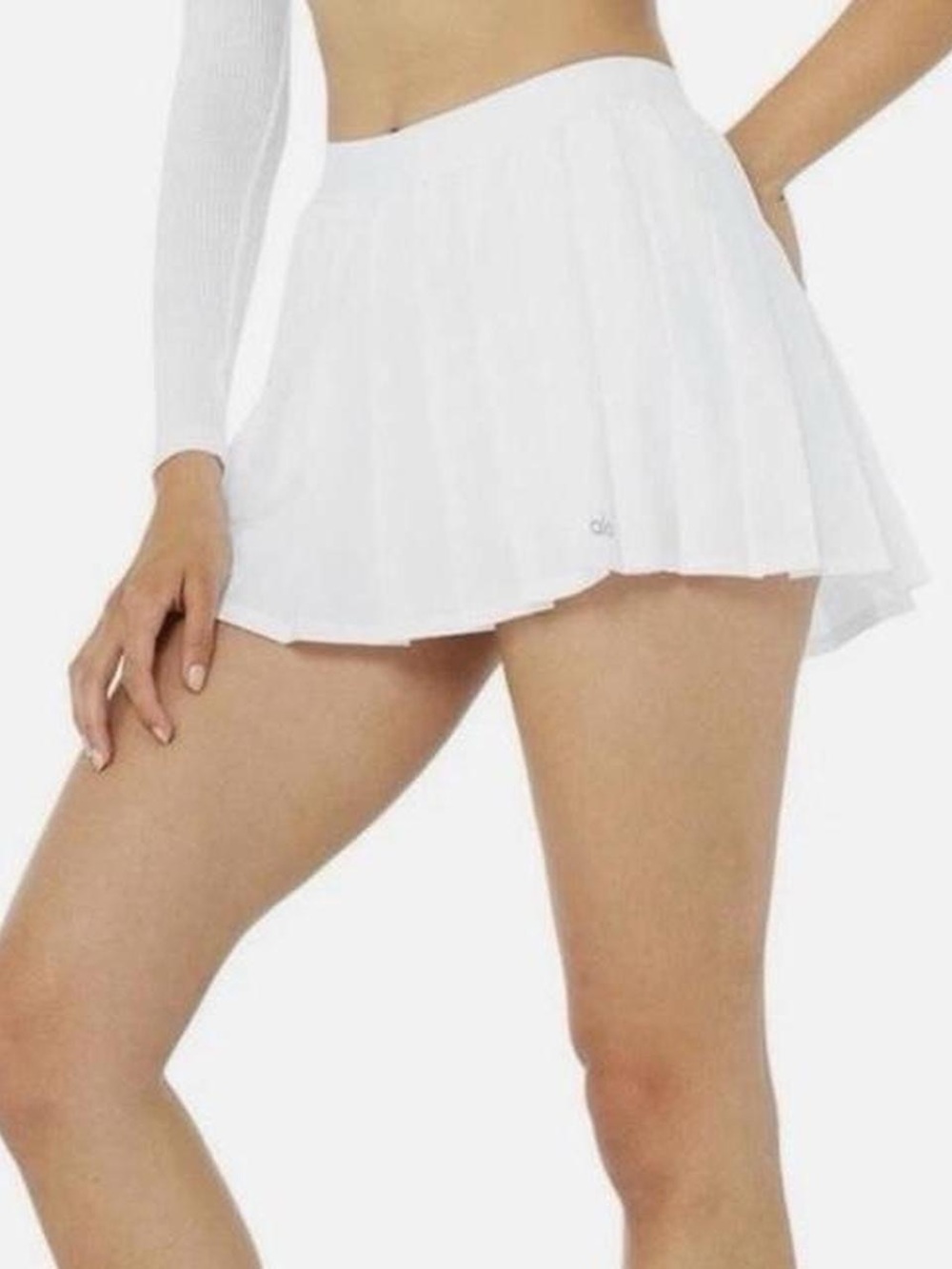 NWOT Alo Yoga Varsity Tennis Skirt White with shorts XXS